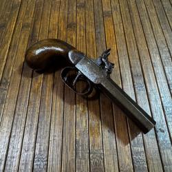 PISTOLET A PERCUSSION JUXTAPOS&Eacute;S DE DEFENSE CIRCA 1840-50 Napol&eacute;on FONCTIONNEL