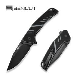 Couteau SENCUT Quirk Flipper Thumb Stud Clip Point Acier D2 Manche G10 Noir Gris S250992