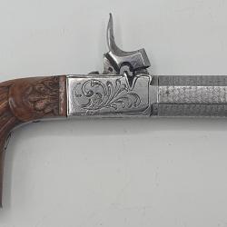 Pistolet &agrave; coffre ou de bagage - XIXe si&egrave;cle (1840-1860).