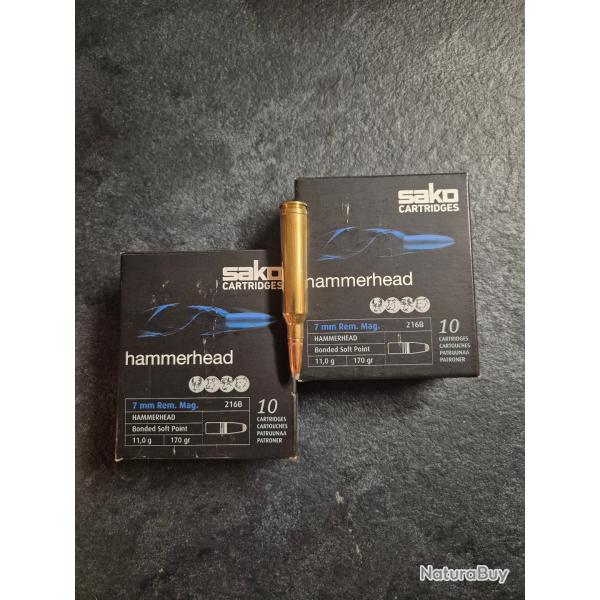 2 boites de 10 Munitions 7 Rem Mag 170 gr