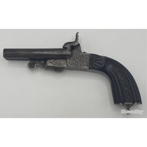 Pistolet de salon ou de gousset - XIXe si�cle - Syst�me Lefaucheux (9 mm � broche).