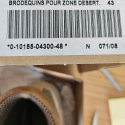 Chaussures Militaire Brodequins d&eacute;sert T43