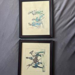 Lot de 2 tableau &laquo;&nbsp;troupes fran&ccedil;aise&nbsp;&raquo; et &laquo;&nbsp;gendarmerie&nbsp;&raquo; en 1834