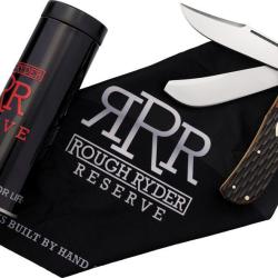 Couteau Rough Rider Reserve Large Trapper Lame Acier Inox Manche Os Cerf&eacute; Slip Joint RRR042