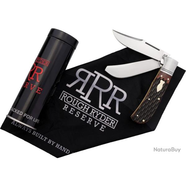 Couteau Rough Rider Reserve Large Trapper Lame Acier Inox Manche Os Cerf� Slip Joint RRR042