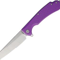 Couteau Daggerr Smoke Eater Linerlock Sheepsfoot Crante Acier 8Cr14MoV Manche FRN Mauve DGRSEFPRSWS