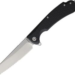 Couteau Daggerr Smoke Eater Linerlock Sheepsfoot Acier 8Cr14MoV Manche FRN Noir DGRSEBKRSWS