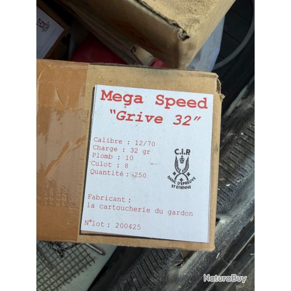 Carton 250 cartouches cal 12 megaspeed 32g BJ