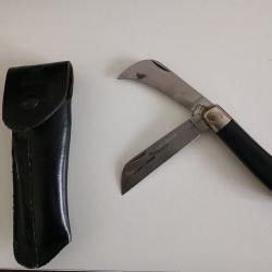 Ancien couteau serpette "Bost France "avec &eacute;tui