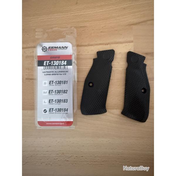 Plaquettes alu noir EEMANN Tech longue grip CZ Shadow 2