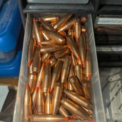 99 ogives Hornady A-max 168 grains &agrave; pointe rouge