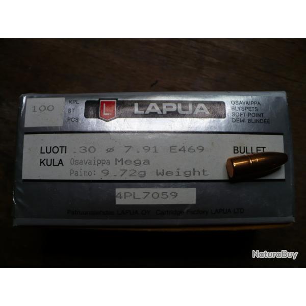 BALLES/BULLETS/GESCHOSS LAPUA MEGA E 469 DIAMETRE/DIAMETER 7,91/.311 ???????????????????