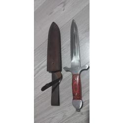 Forte dague double tranchant fourreau de ceinture cuir