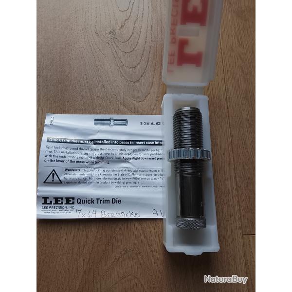 Outil raccourcisseur de douille Lee Quick Trim Die, calibre 7x64