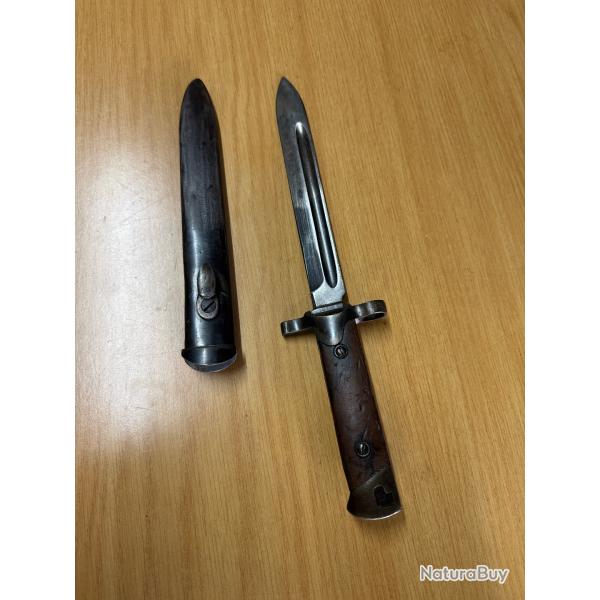 Ba�onnette M38 Carcano italienne, fabriqu�e par Pietro Sterzi