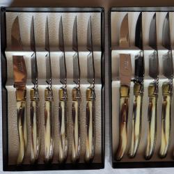 12 couteaux de table laguiole G. David en corne