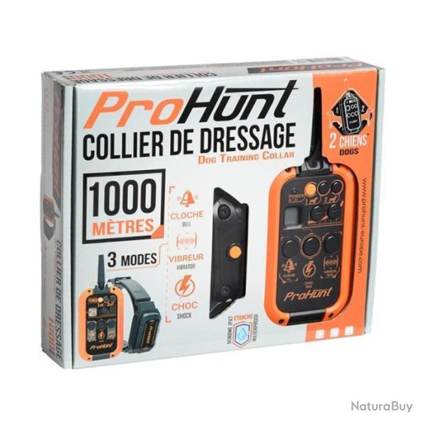 Prix de d�part � 1� !! Collier �lectrique de dressage Prohunt 1000 M�tres Cloche/ Vibreur / Choc