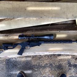 Ruger pr&eacute;cision rimfire .22 magnum avec lunette 6-24x50 avec r&eacute;ducteur de son