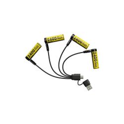 Piles, Accus Pack 4x Batteries (AA) NH24000 Nitecore