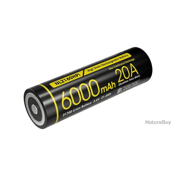 Piles, Accus Batterie Rechargeable 21700 Li-ion Haute Performance Nitecore