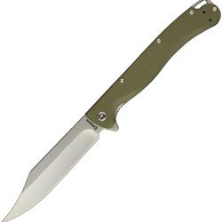 Couteau Daggerr Toothpick Linerlock Clip Point Acier 8Cr14MoV Manche ABS Vert SW DGRTPFOLSW