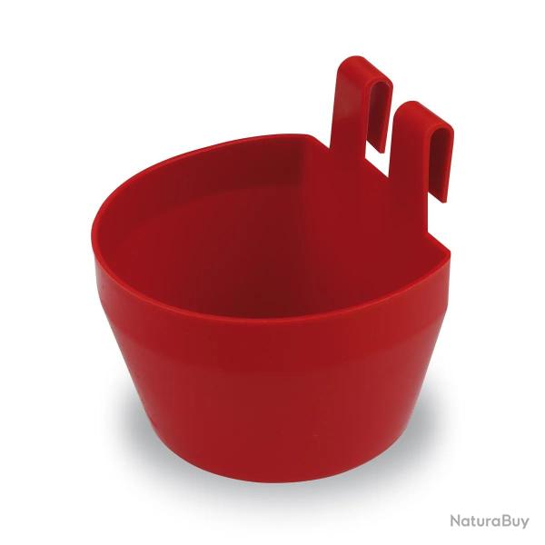 Mangeoire de cage GAUN rouge avec crochets 10,5 cm