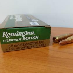 20 CARTOUCHES DE 6.8 MM REMINGTON SPC, 115gr, MATCHKING BTHP