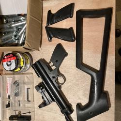 Crosman 2240 pistol with accessories