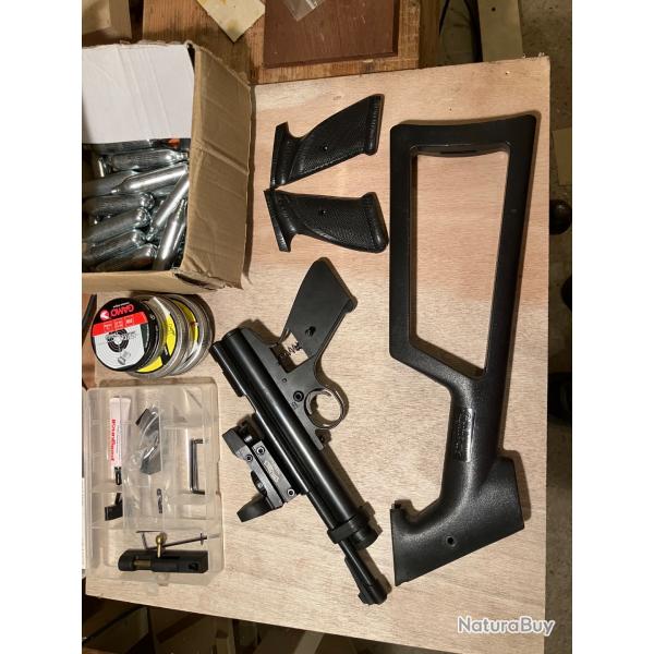 Crosman 2240 pistol with accessories
