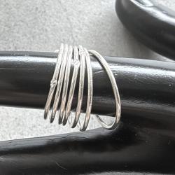 7 Anneaux argent massif neuf - taille 53 - bague - semainier