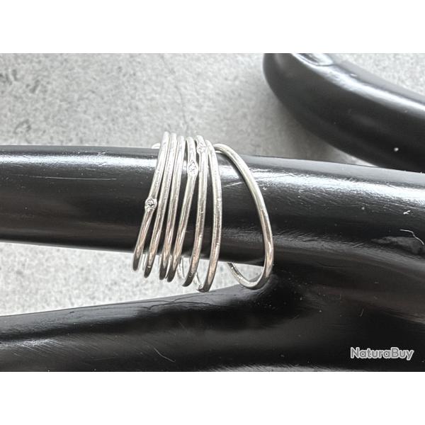 7 Anneaux argent massif neuf - taille 53 - bague - semainier