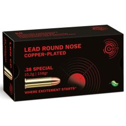 Munitions GECO cal.38 special Lead Round Nose Copper Plated 158gr 10.2g par 50