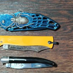 Lot de 3 couteaux pliants / canifs - Laguiole Herbertz Douk-Douk - &eacute;tat neuf