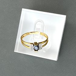 Bague en or massif 18 carats - saphir - taille 54