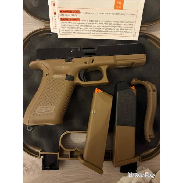 Pistolet GLOCK 17 Gen5 FR Coyote "Arm�e Francaise" cal.9x19 + holster+gant de combat