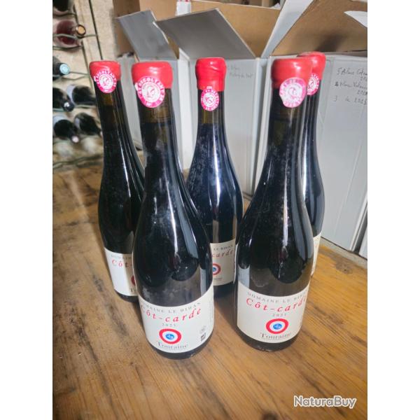 5 bouteilles de vin rouge Cot carde 2021
