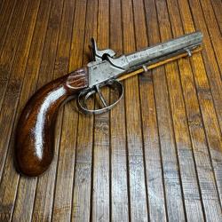 PISTOLET A PERCUSSION JUXTAPOS&Eacute;S DE DEFENSE CIRCA 1840-50 Napol&eacute;on lll FONCTIONNEL