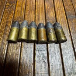 6 Cartouches de revolver 1873 - 1874 d'origine de guerre marque Gevelot Gaupillat  bon &eacute;tat