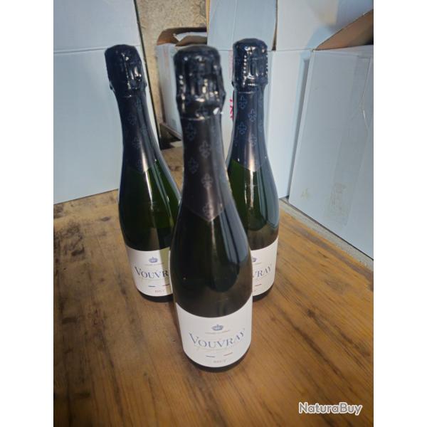 3 bouteilles de vouvray brut
