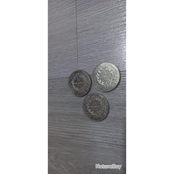 Vend 3 piece 5 franc 1996