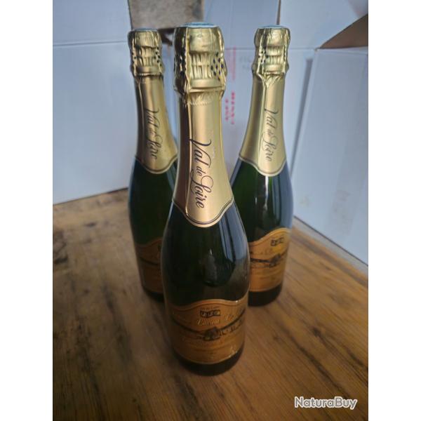 3 bouteilles de fines bulles de touraine