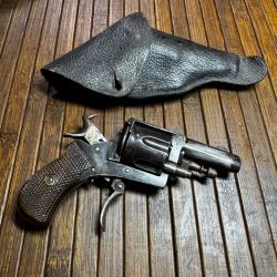 REVOLVER DE POCHE BULLDOG 6 coups calibre 320 avec &eacute;tuis cuir
