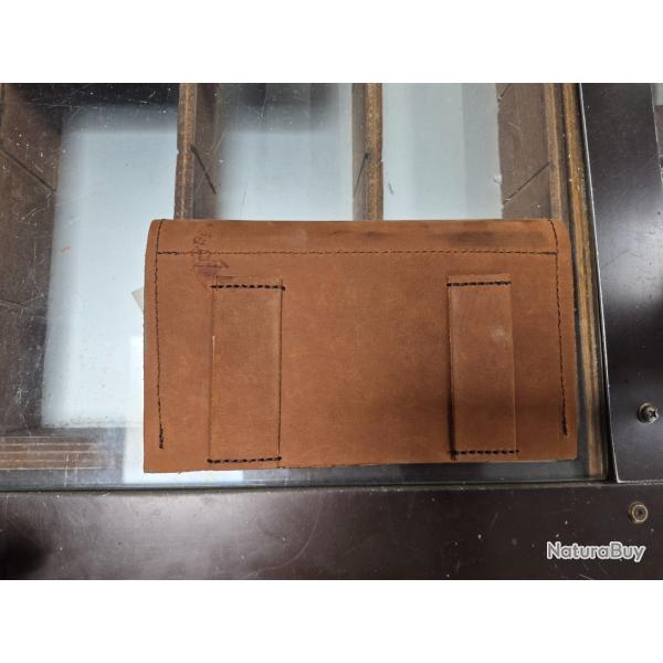 POCHETTE BALLE CUIR CARABINE CERF