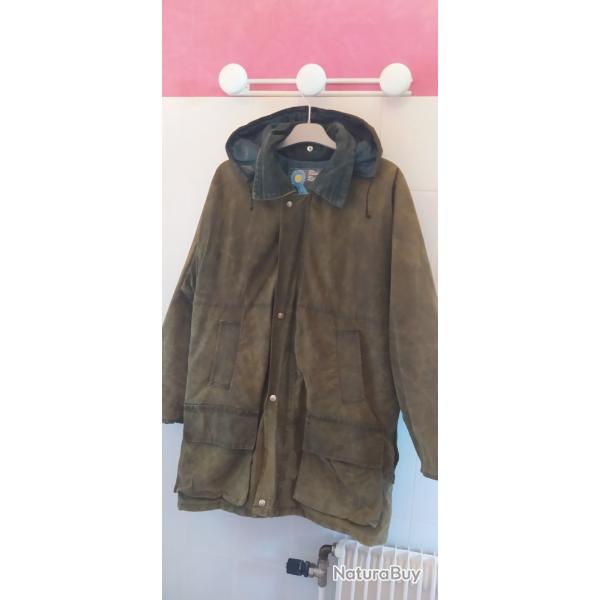 Parka avec capuche ouatt�e Textile huil� Taille L