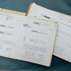 Recherches sur les ba&iuml;onnettes - 321 planches -  Provenance biblioth&egrave;que Jean-Pierre Vial