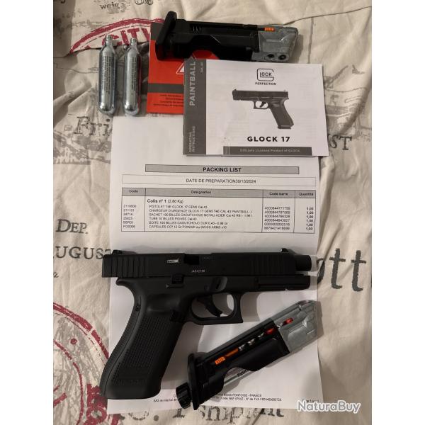 PISTOLET T4E GLOCK 17 Gen5 Cal.43 �TAT NEUF