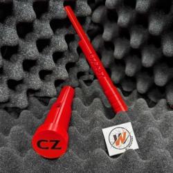 CZ 457   - START KIT Prot&egrave;ge culasse avec couvercle ROUGE LOGO CZ NOIR + Guide baguette ROUGE