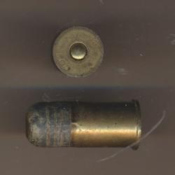 (11555)  UNE CARTOUCHE .500 TRANTER P Noire  ancienne PORT OFFERT &eacute;tui en cuivre par GEVELOT
