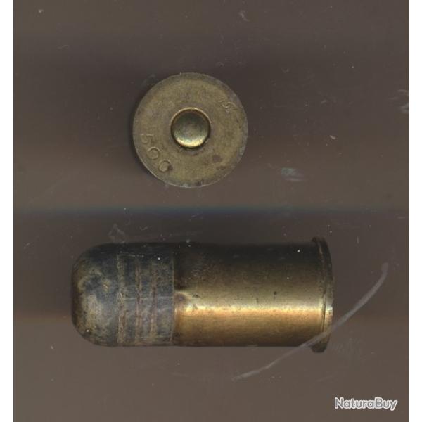 (11555)  UNE CARTOUCHE .500 TRANTER P Noire  ancienne PORT OFFERT �tui en cuivre par GEVELOT