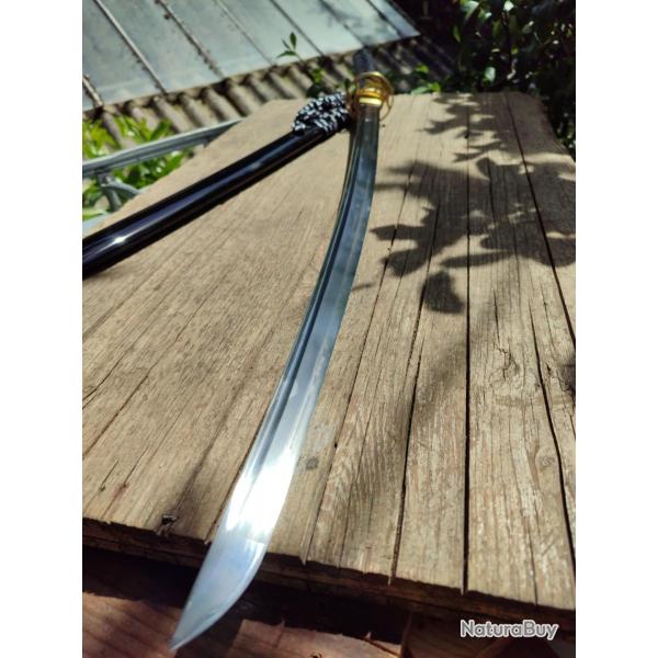 NOUVEAU KATANA NOIR MARU V�RITABLE SABRE FORG� A LA MAIN EN ACIER 1095 LAME  AIGUIS�E 541